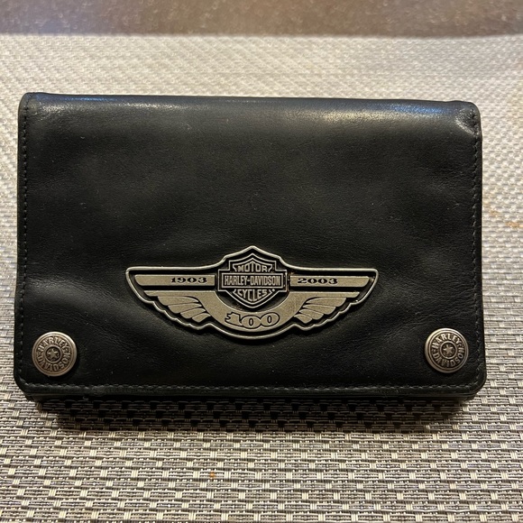 VTG Harley Davidson 100th Anniversary Authentic Tri-fold Collectible Wallet RARE - Picture 2 of 13